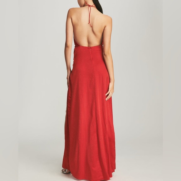 RETROFETE Ceres Embellished Silk Maxi Dress Red Size XS - Picture 4 of 6